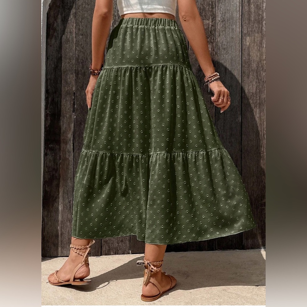 Boho Swiss Dot Ruffle Hem Skirt - Picture 4 of 6